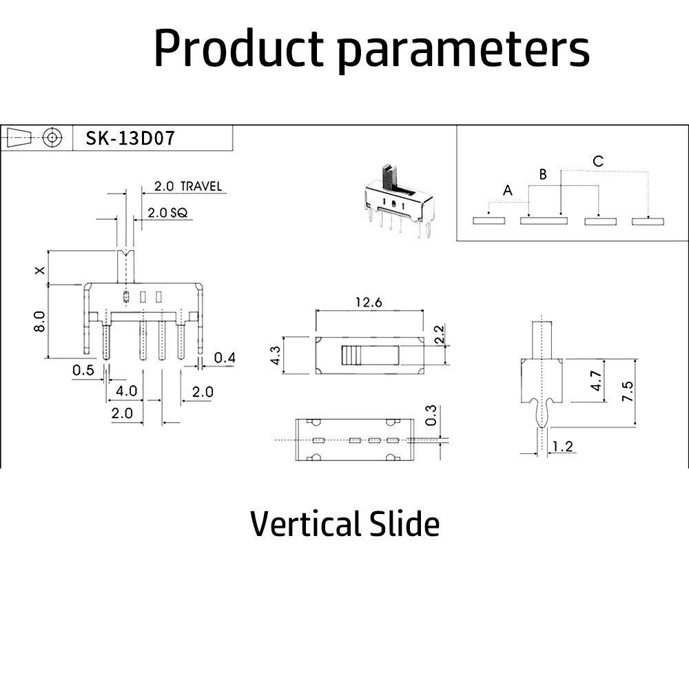 ESPO Công Tắc Trượt Chuyên Nghiệp 1P3T SS-13D07