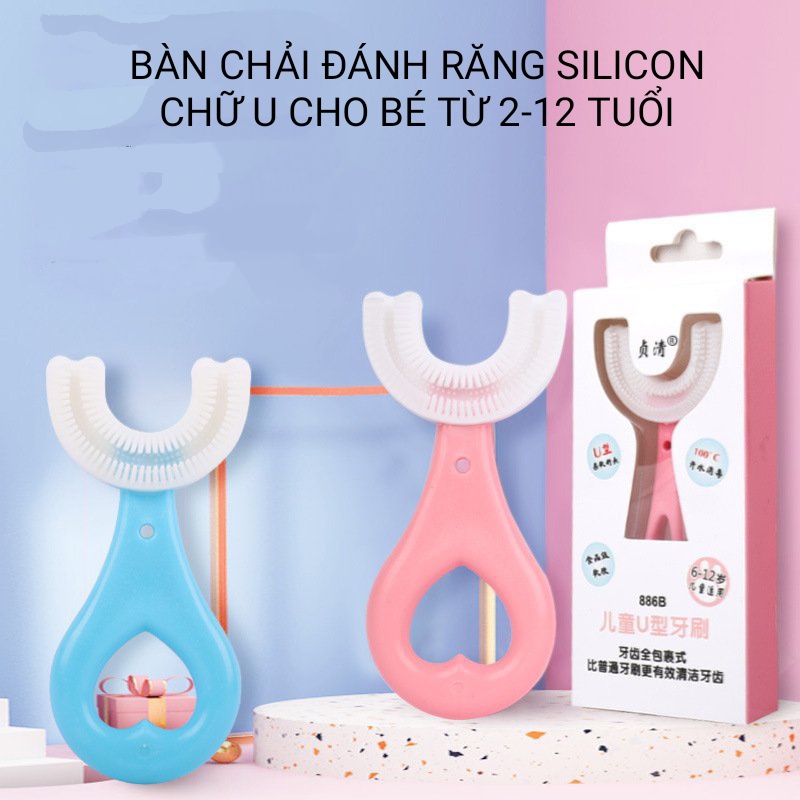 Bàn Chải Đánh Răng Cho Bé Chữ U Chất Liệu Silicon Cho Bé Từ 2 Đến 12 Tuổi