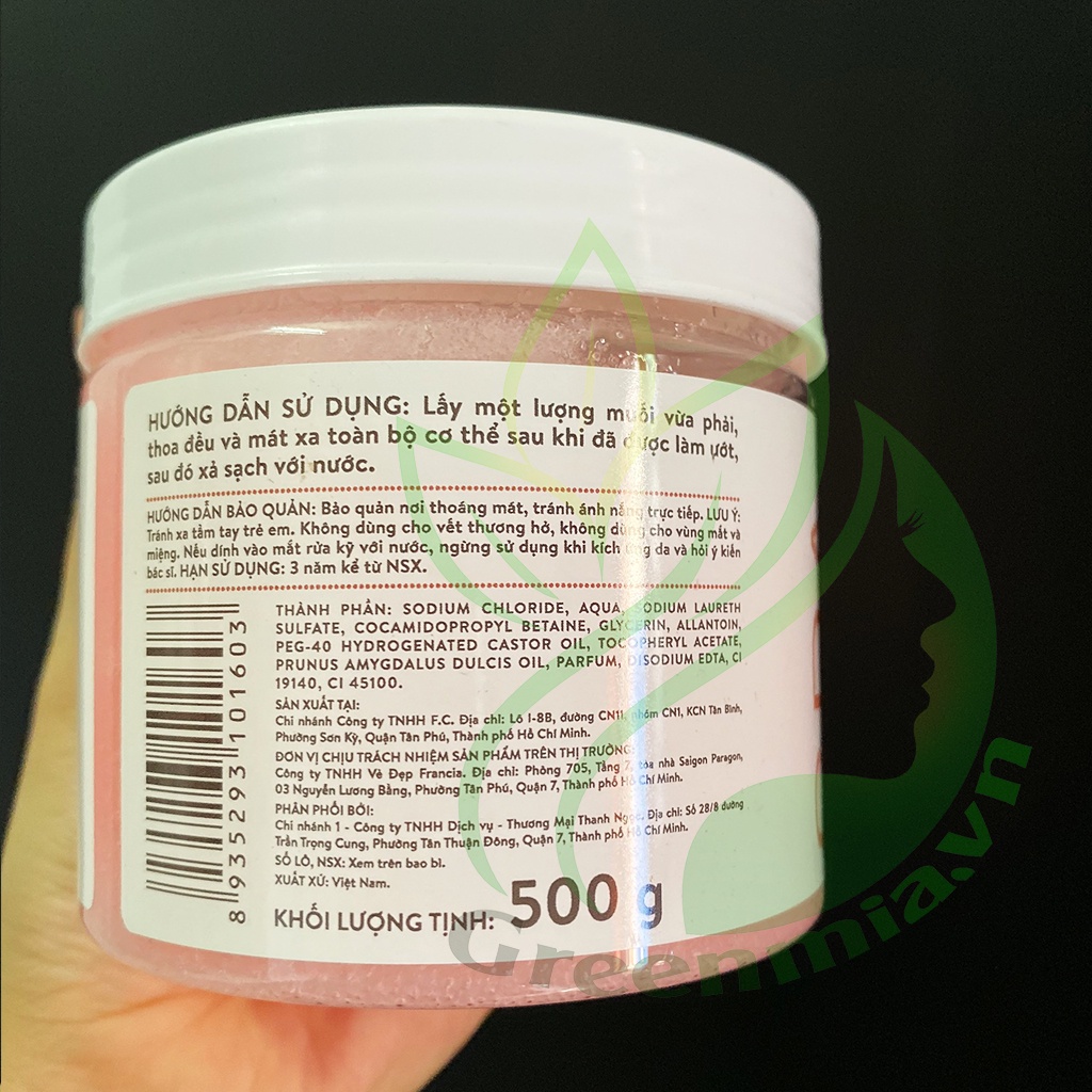 Tẩy Tế Bào Da Chết Body Cơ Thể Muối Tắm Chiết Xuất Hạnh Nhân Felina Salt Almond 500g Làm Sạch Da Dưỡng Da Mịn Màng