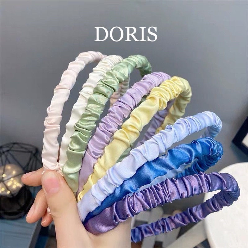 [Mã SRMA4649 giảm 50% tối đa 20k đơn 0Đ] Thanh Lý Băng đô bờm nhún Lụa Satin cao cấp Doris Accessories