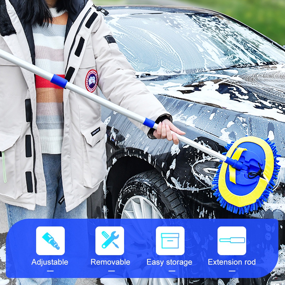 Cây lau xe hơi PECHAM thiết kế có thể thu gọn ba phần sợi nhỏ đa năng tiện lợi