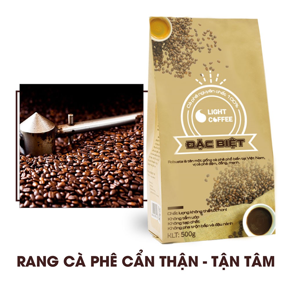 Cà phê Đặc biệt Light Coffee dạng bột nguyên chất 100% , Vị đậm đắng mạnh -500gr