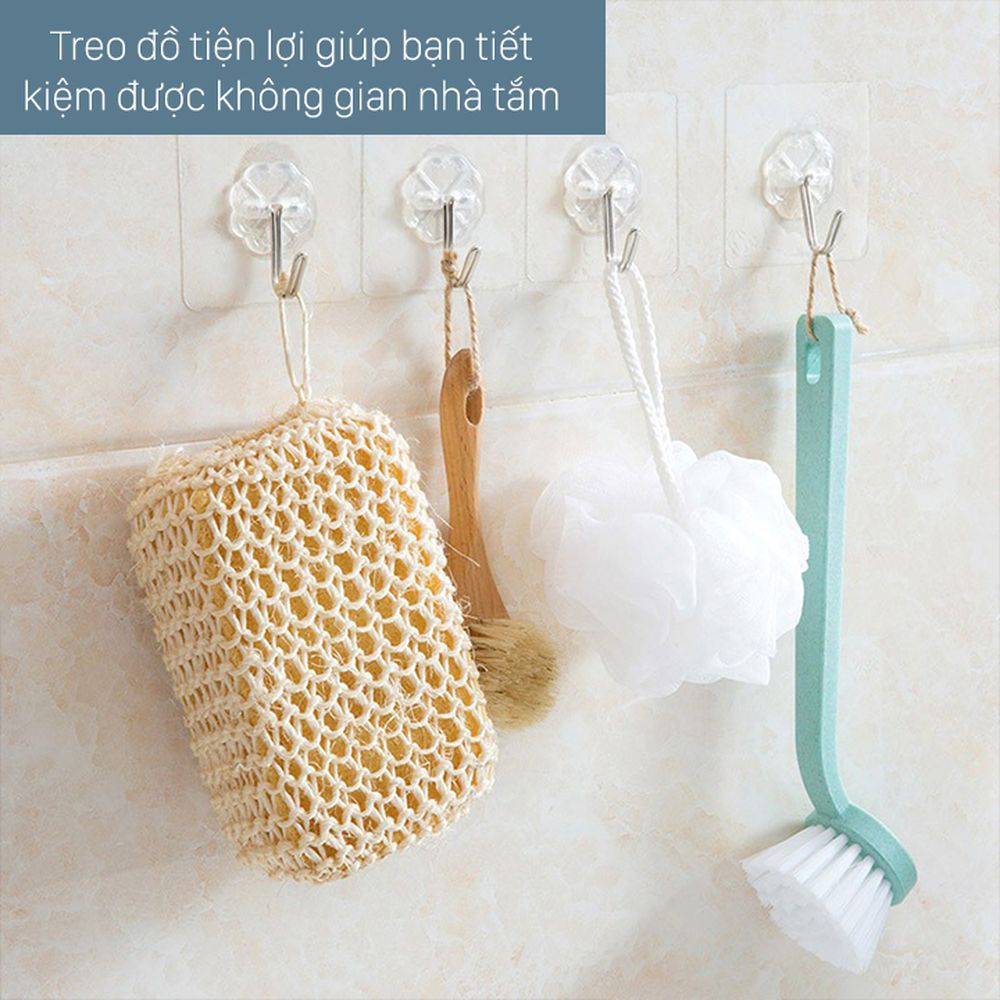 Móc treo đồ dán tương siêu dính, chịu lực cao giúp sắp xếp gọn gàng đồ đạc