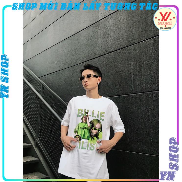 Áo thun nữ form rộng - Áo phông unisex nam nữ tay lỡ phong cách Billie Eillish