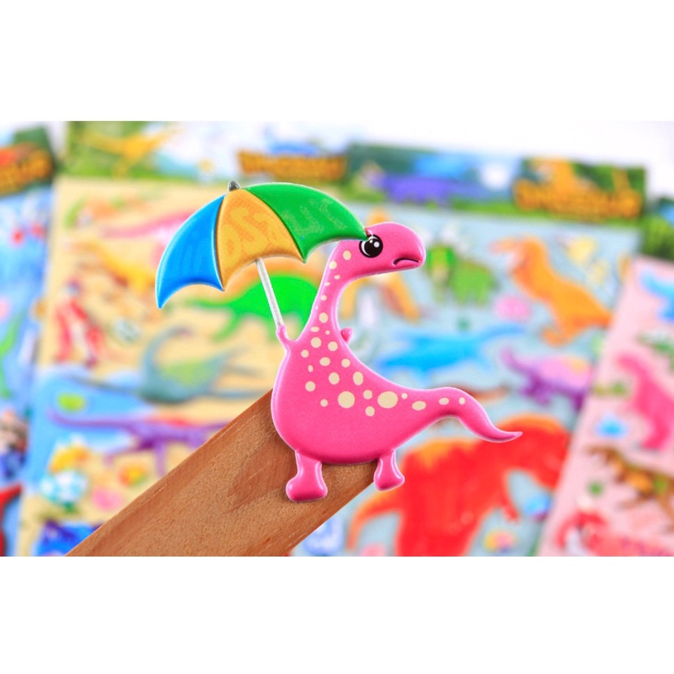 50 MẪU Sticker KHỦNG LONG HOẠT HÌNH VÀ REAL đồ chơi cho bé hình dán 3D phát triển trí tuệ