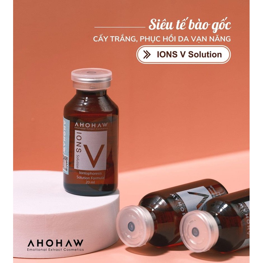Tế Bào Gốc Ahohaw IONS V Solution 20ml Hàn Quốc Cấy Trắng Phục Hồi Da Chuyên Sâu