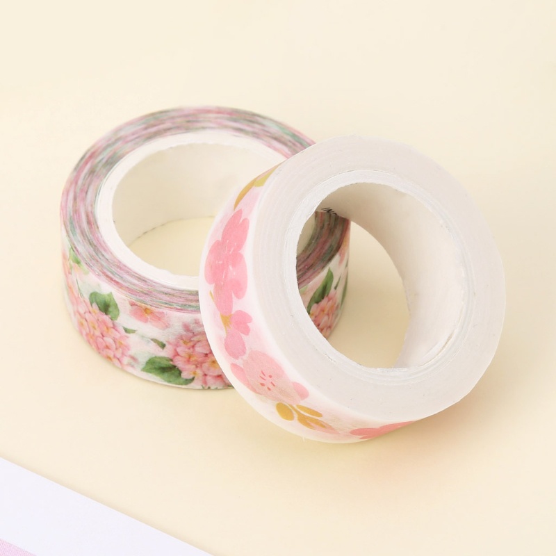 Cuộn Băng Dính Washi Họa Tiết Hoa Dễ Thương Dùng Trang Trí Sổ Tay DIY