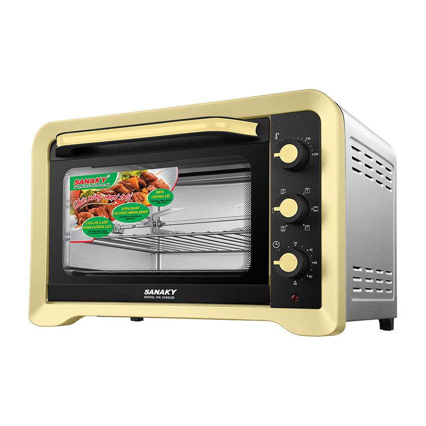 Lò nướng Sanaky VH-509N2D 50L, màu vàng bạch kim, công suất 2000W