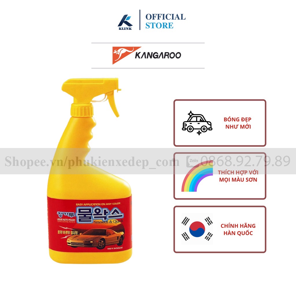 Dung dịch đánh bóng sơn ô tôCHÍNH HÃNG Kangaroo Liquid Auto Polish 900ml