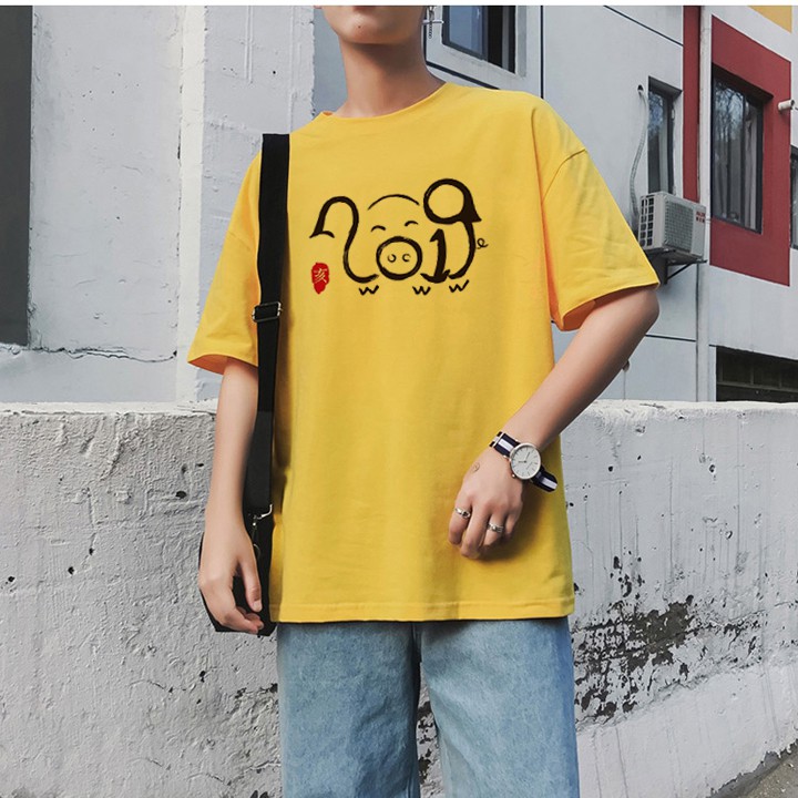 Áo Thun Nam Unisex In Hình Con Heo DLX