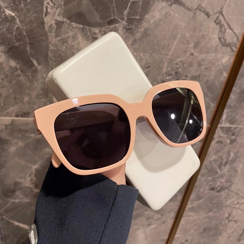 Kính Mát Gọng Vuông Màu Hồng Chống Tia UV400 Thời Trang Cho Nữ