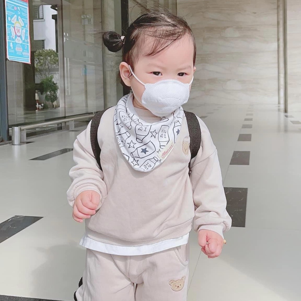Khẩu Trang Cho Bé Hình Gấu Kichi Có Ảnh Thật ( 1 gói 3 cái)