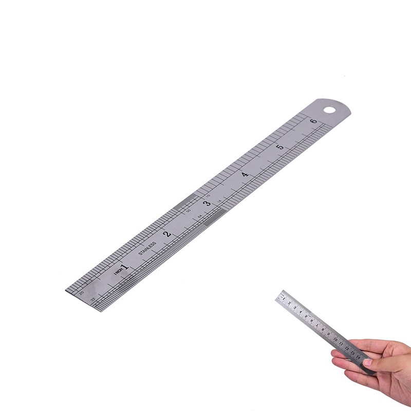 1 Thước Đo Hai Mặt 15cm Bằng Kim Loại