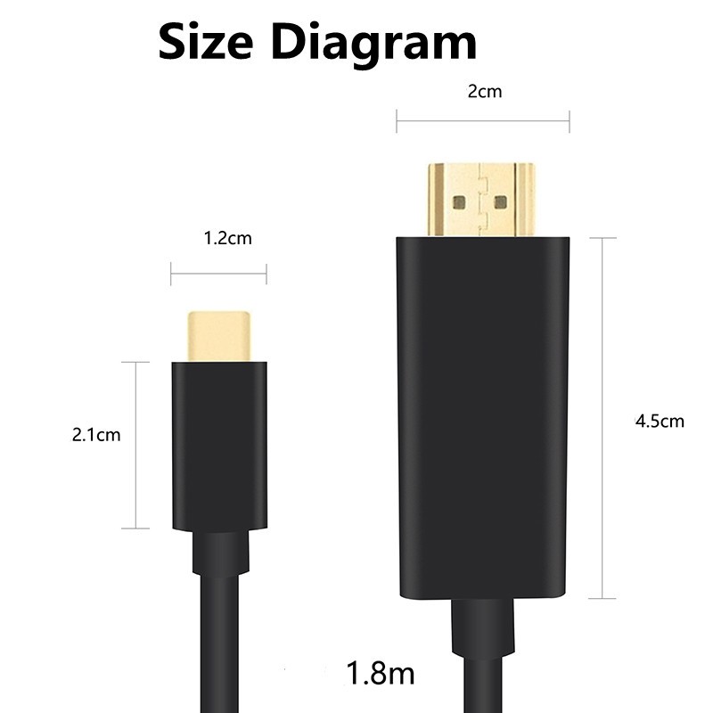 อะแดปเตอร์สายเคเบิ้ล Usb 3 . 1 Type C To Hdmi 4kx 2k 30hz Usb C Type - C