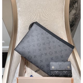 set cầm tay lv da thật