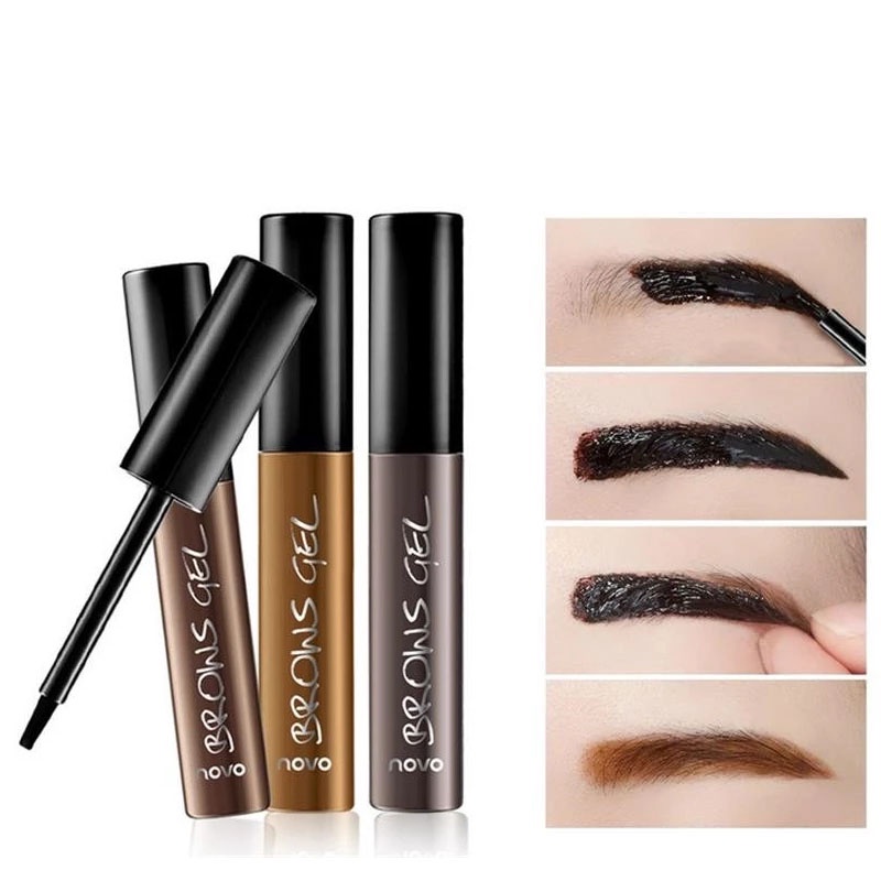 Gel nhuộm lông mày Novo dạng lột lâu trôi bán vĩnh viễn không thấm nước chống nhòe màu nâu tự nhiên