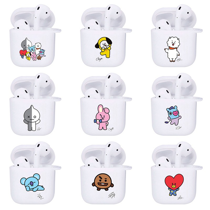 Vỏ Bảo Vệ Hộp Đựng Tai Nghe Airpods Hình Bt21 Bằng Silicon