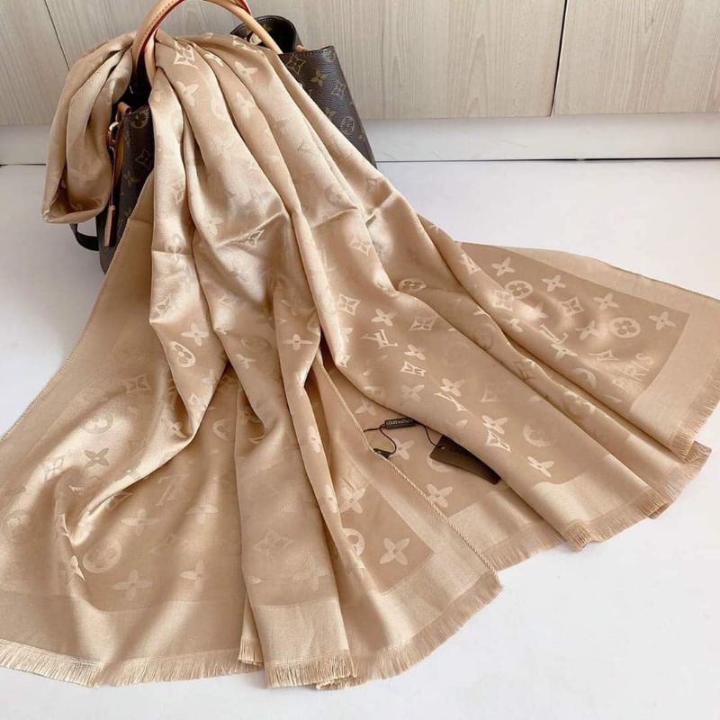 Khăn Choàng Cổ Hiệu LV Phong Cách Thời Trang - Khăn gấm 75 x180cm