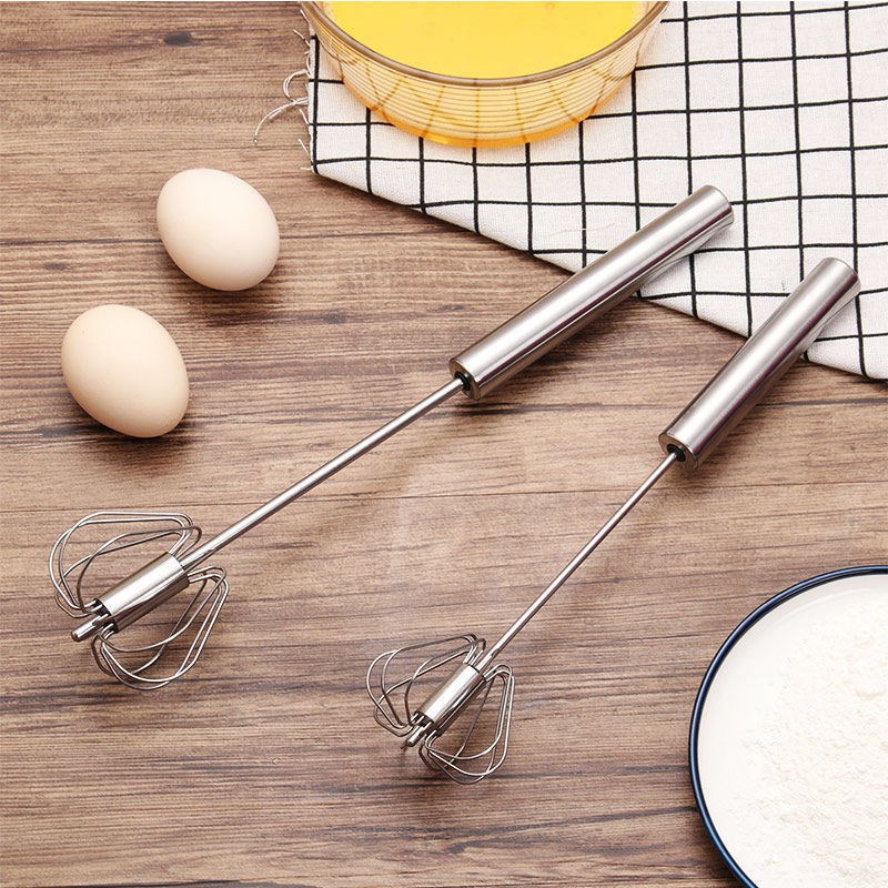 Cây Đánh Trứng Inox Có Trục Xoay Tự Động Nhỏ Gọn, Cây Phới Lồng Tròn Đánh Trứng Thép Không Gỉ Inox 304 Dể Dàng Vệ Sinh.