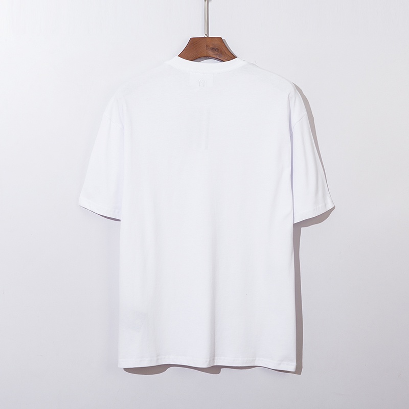 Áo thun tay ngắn thêu chữ AMI phong cách thời trang dành cho nam và nữ