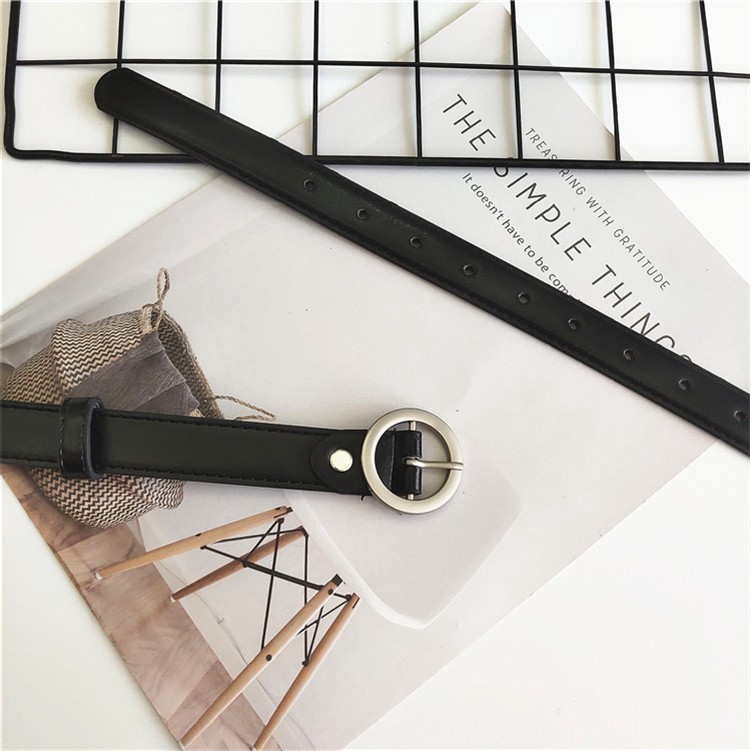 Thắt Lưng Da PU Khóa Tròn Đơn Giản Thời Trang