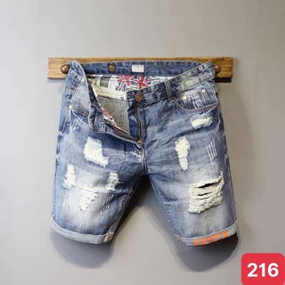 Quần đùi short jean nam màu xanh nhạt rách chất bò cao cấp co dãn 4 chiều đẹp from dáng skinny chuẩn ADO11