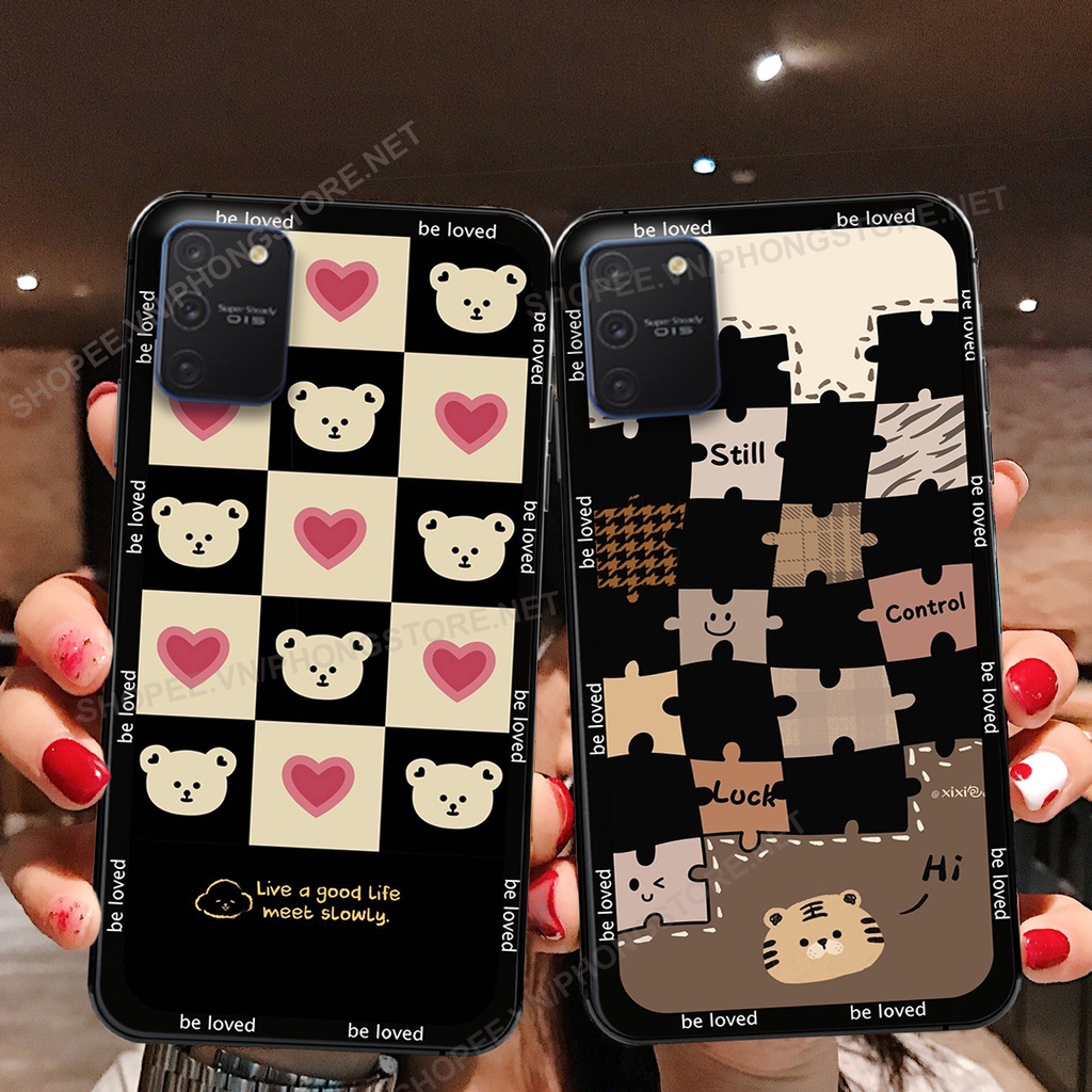 Ốp lưng Samsung S10 Lite / NOTE 10 LITE in họa tiết caro, mẫu gấu cực đáng yêu / ốp gấu cute giá rẻ