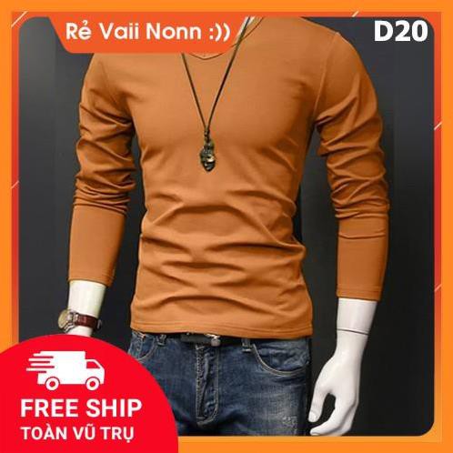 [XẢ KHO GIÁ SỐC] Áo thun nam cổ tim dài tay đẹp nhiều màu đủ size ( có size lớn cho người 100 kg ) | BigBuy360 - bigbuy360.vn