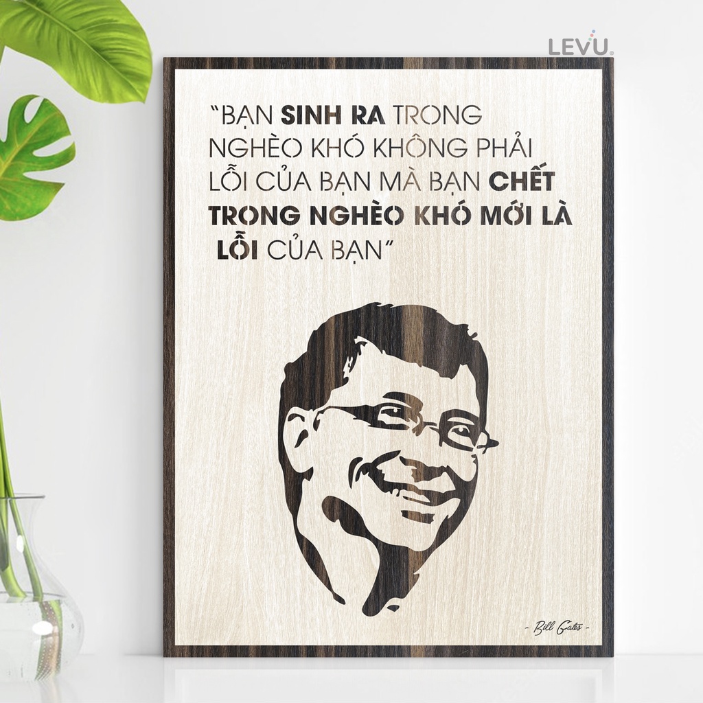 Tranh Slogan Gỗ truyền động lực LEVU-NT05 cao cấp sang trọng