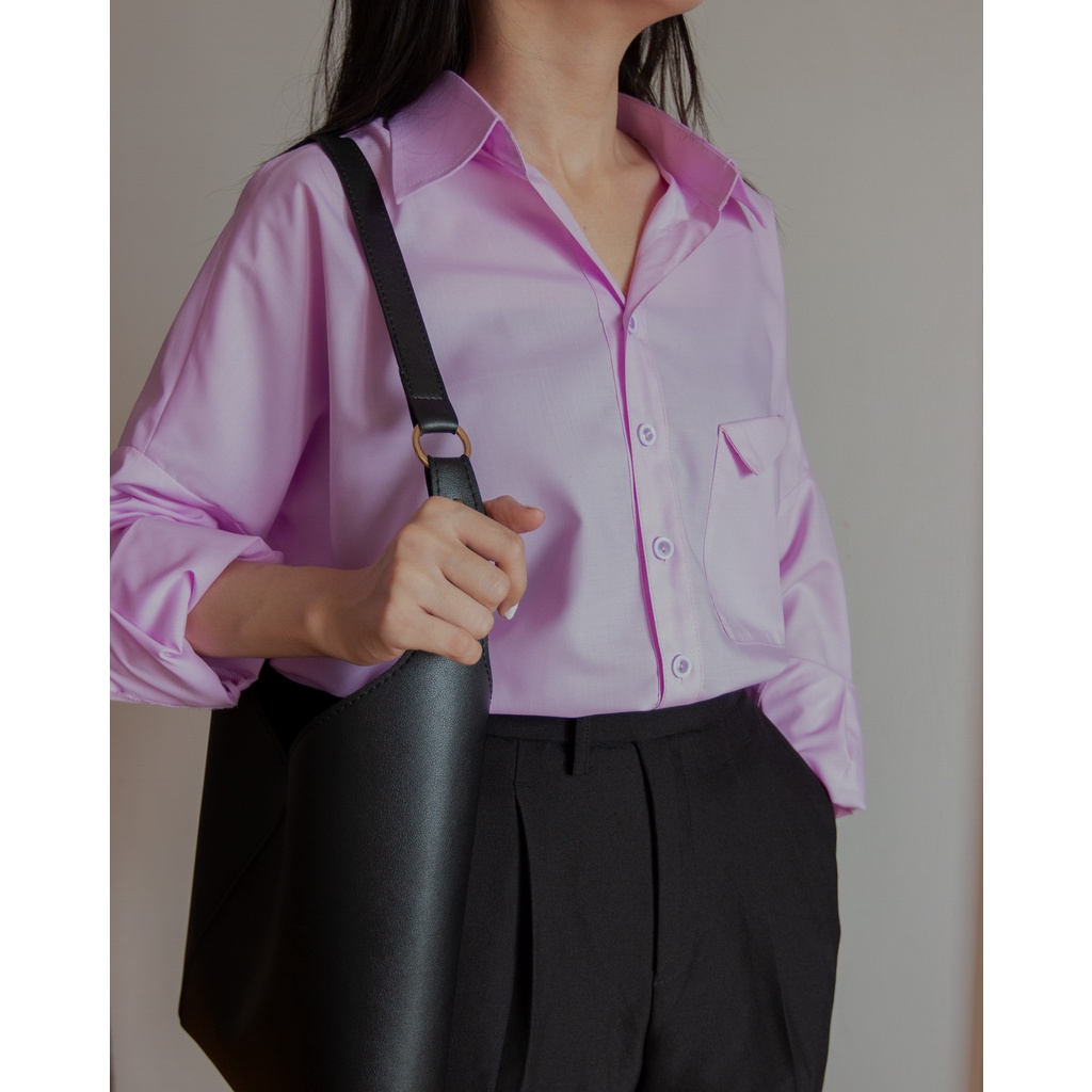 Áo sơ mi basic oversize Đen Clothing SM2