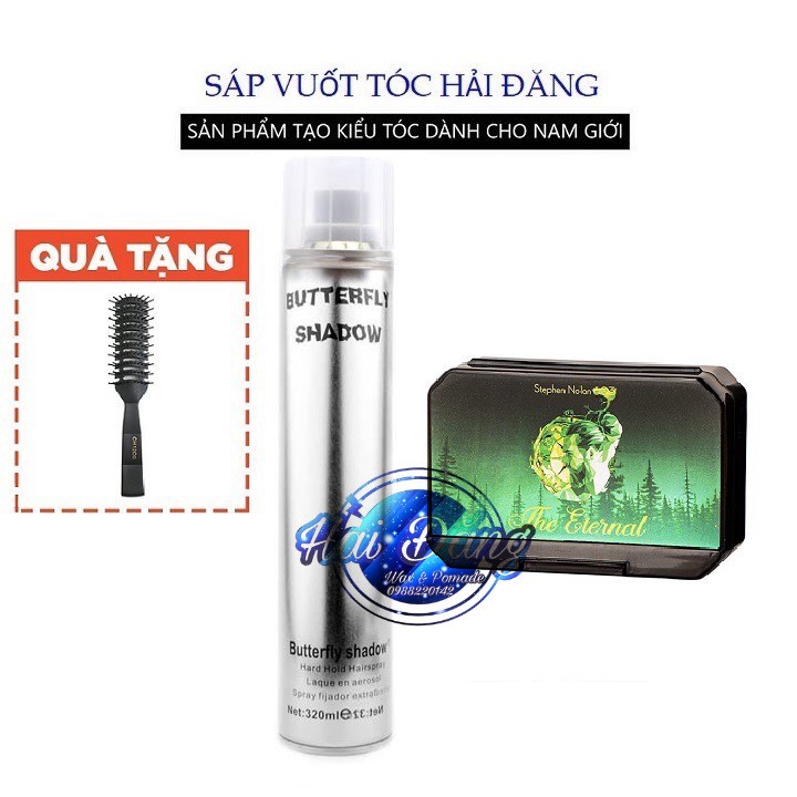 [COMBO] [CHÍNH HÃNG 100%] Sáp vuốt tóc The Eternal 100g + Gôm Butterfly 320ml + Tặng Lược