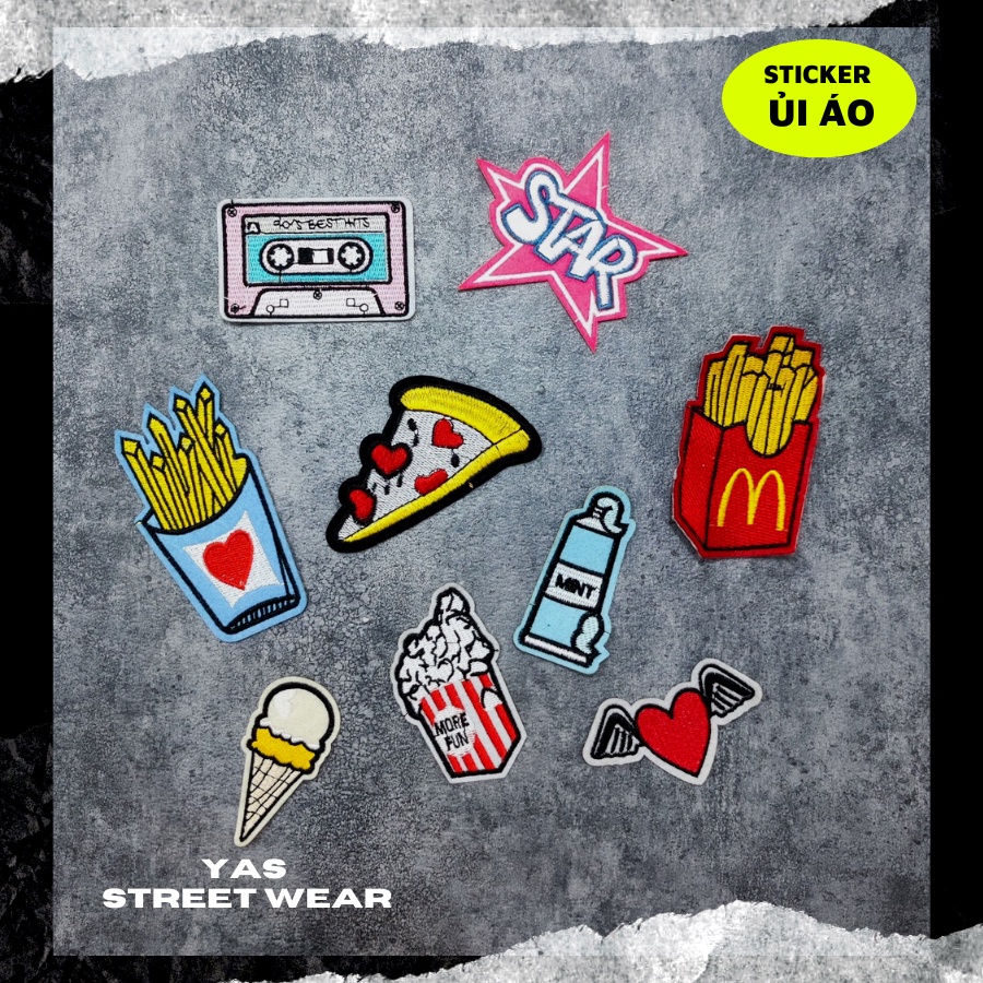 Sticker ủi áo cao cấp, miếng dán quần áo dùng làm Patch ủi, miếng vá quần áo, vá áo phao, trang trí BALO