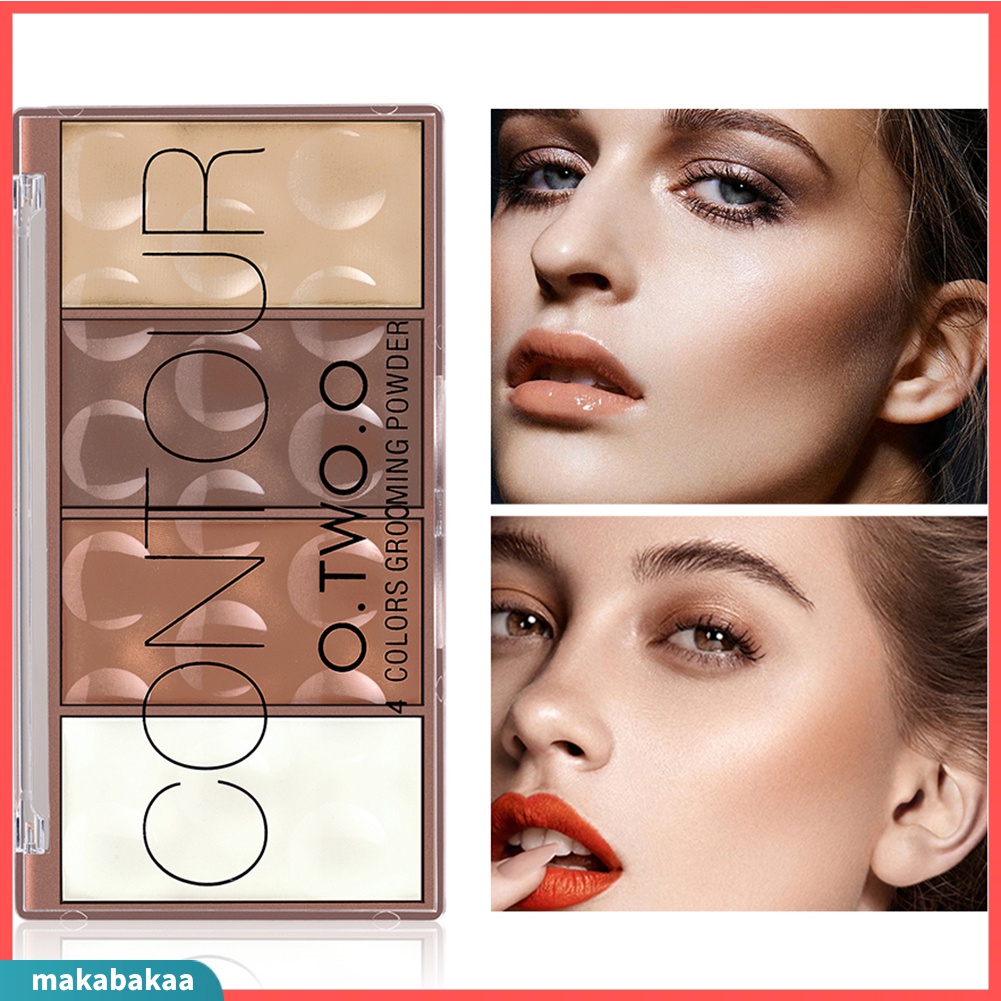 Makabakaa| OTWOO 4 Màu Mặt Shading Contour Powder Palette Bronzer Blusher Cosmetics