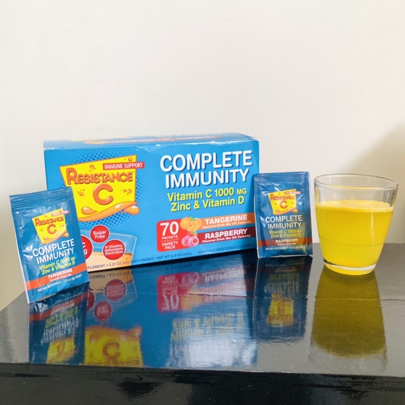 Bột C Resistance C Complete Immune Tangerine/ Raspberry 70 gói hàng Mỹ chính hãng