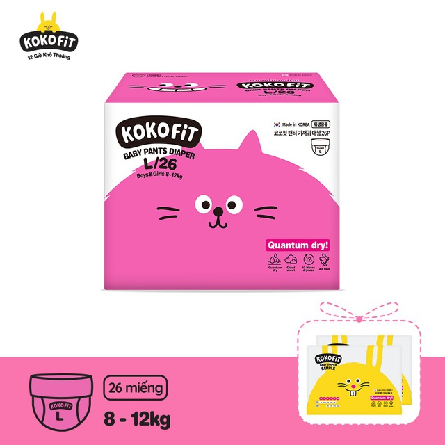 Tã quần KoKoFit M30, L26, XL22, Jumbo18