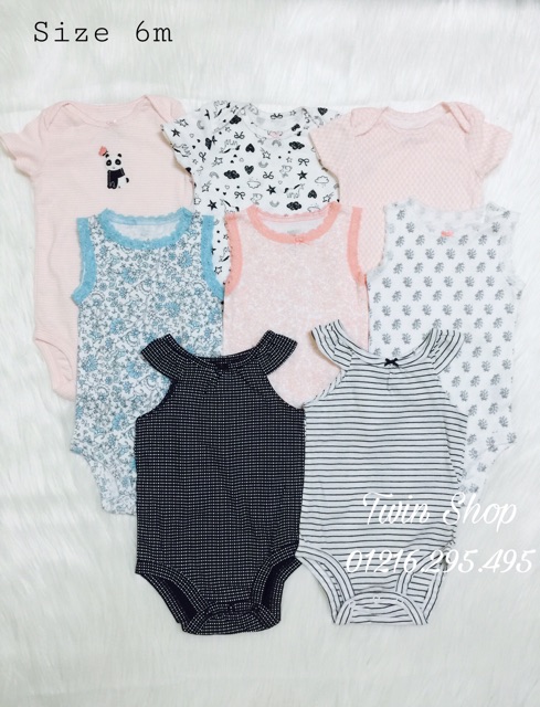 Combo 10 Bodysuit tay ngắn Carter xuất dư sz 12/18/24 mẫu ngẫu nhiên