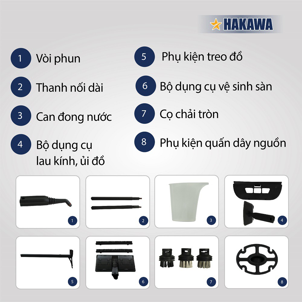 Máy vệ sinh bằng hơi nước nóng HAKAWA - HK-N2 - bảo hành chính hãng 2 năm