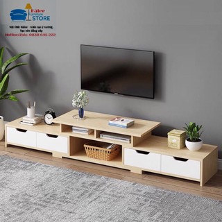 Kệ tivi , Gỗ MDF phủ melamin chống thấm (Màu vàng) (120-190)*30*32cm