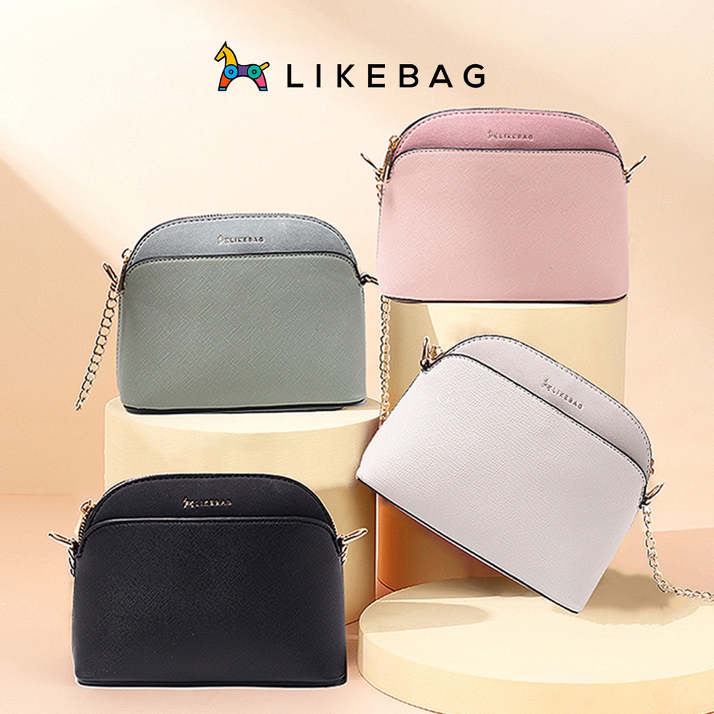 Túi nữ đeo chéo vai LIKEBAG dáng túi basic phối dây xích trẻ trung XK0519 - LIBAGI