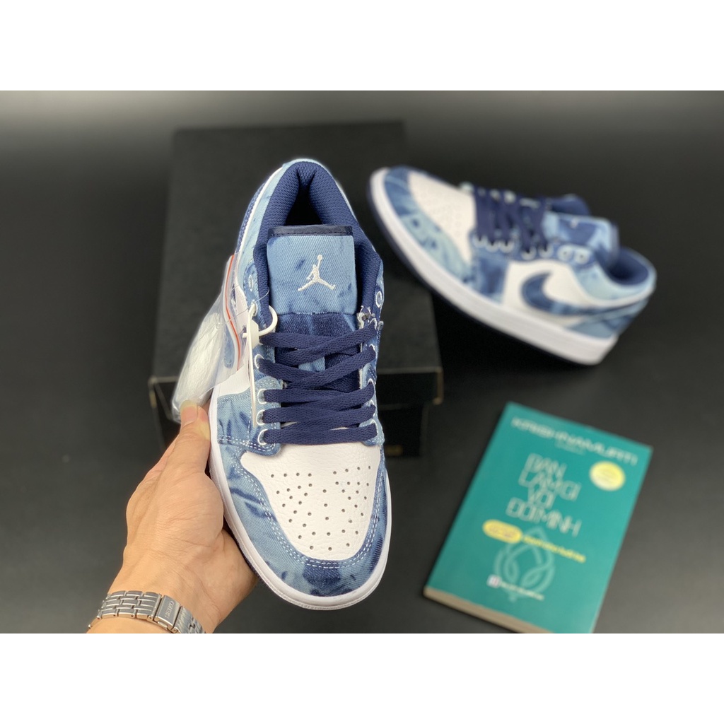 Giày thể thao nam nữ Jordan Denim loang bò cổ thấp  - J35