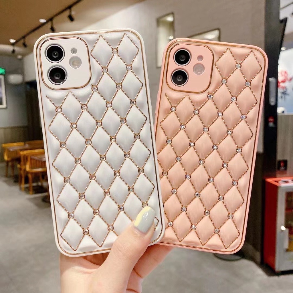 Ốp điện thoại silicon mềm mạ kim cương lấp lánh sang trọng thích hợp cho Iphone 11 12 Pro Max 13 Pro Max