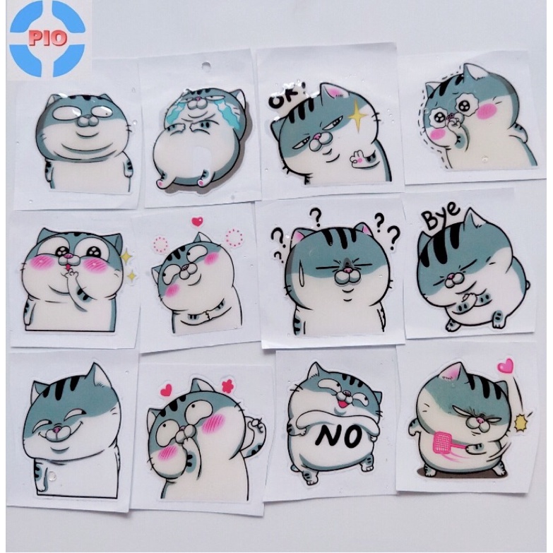 Tem Sticker Dập Nổi Cute Mèo Ami Bụng Bự Ngộ Nghĩnh
