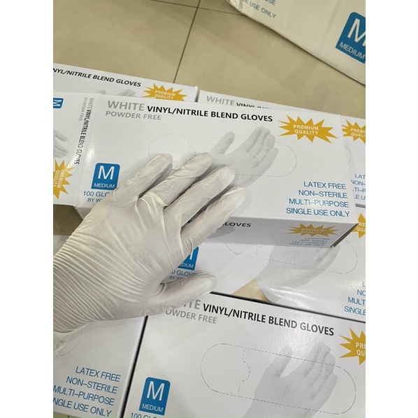 Găng tay trắng hộp 100 chiếc dùng trong spa thẫm mỹ viện