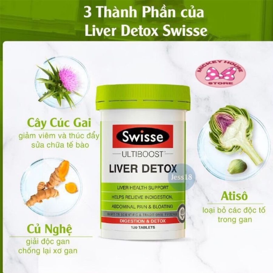Swisse Ultiboost Liver Detox - Viên uống hỗ trợ thải độc gan 120 viên