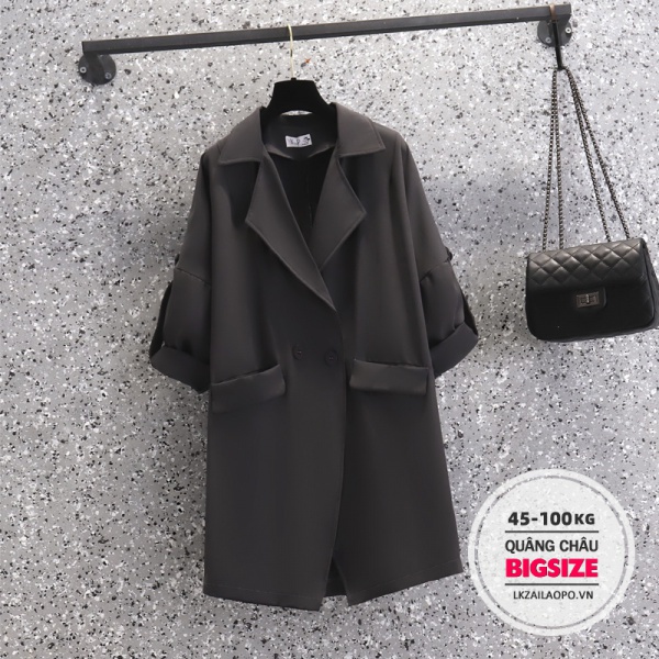 BIGSIZE Nữ (45-100kg) Áo Khoác Dáng Dài mỏng Phong Cách Anh Quốc Thời Trang Mùa Thu Cho Nữ | BigBuy360 - bigbuy360.vn