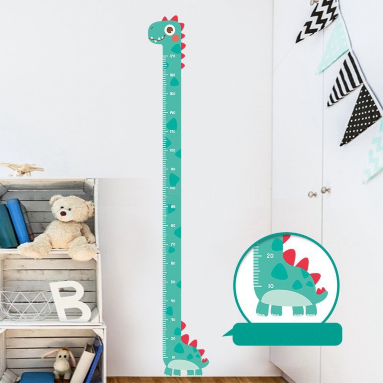 Decal dán tường thước đo chiều cao trẻ em bé hình con vật cute