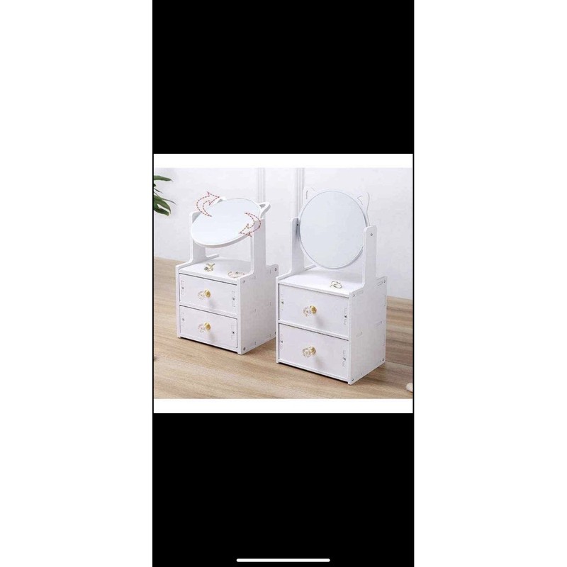 Kệ Tủ Đựng Mỹ PhẩM Mini Kệ Để Đồ Trang Điểm, Đồ Cá Nhân, Có Kèm Gương Tai Mèo Dễ ThươnG( LOẠI 1DÀY )