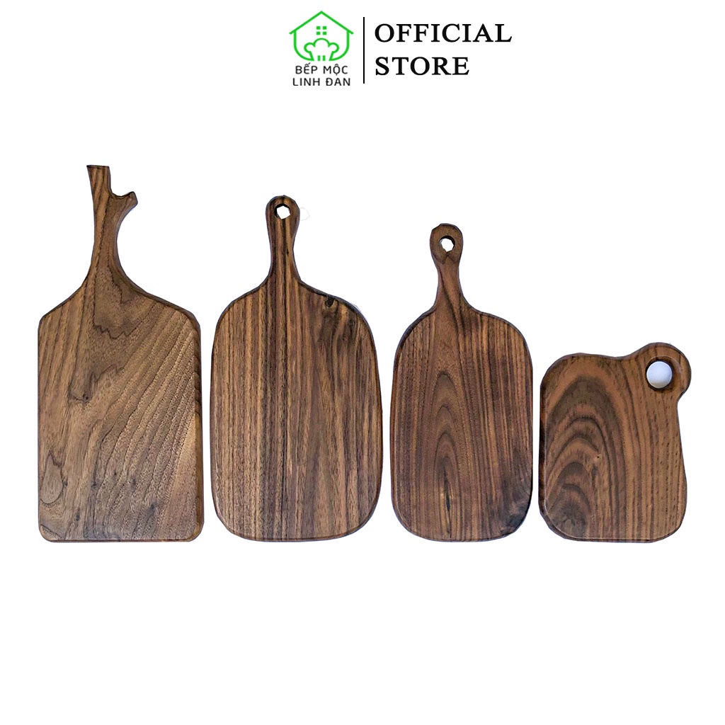 Khay Gỗ Óc Chó Decor Đồ Ăn HAHANCO - Màu Sang Vân Đẹp - Kiểu Dáng Tiện Dụng