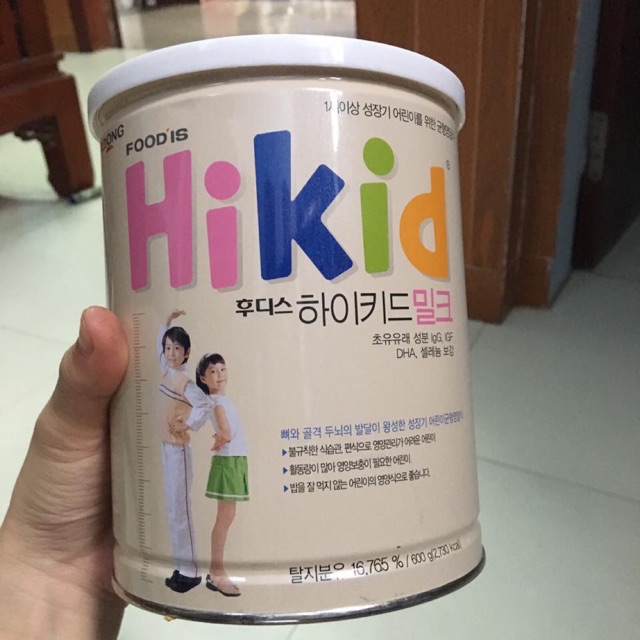 Sữa Hikid vani, socola, tách béo