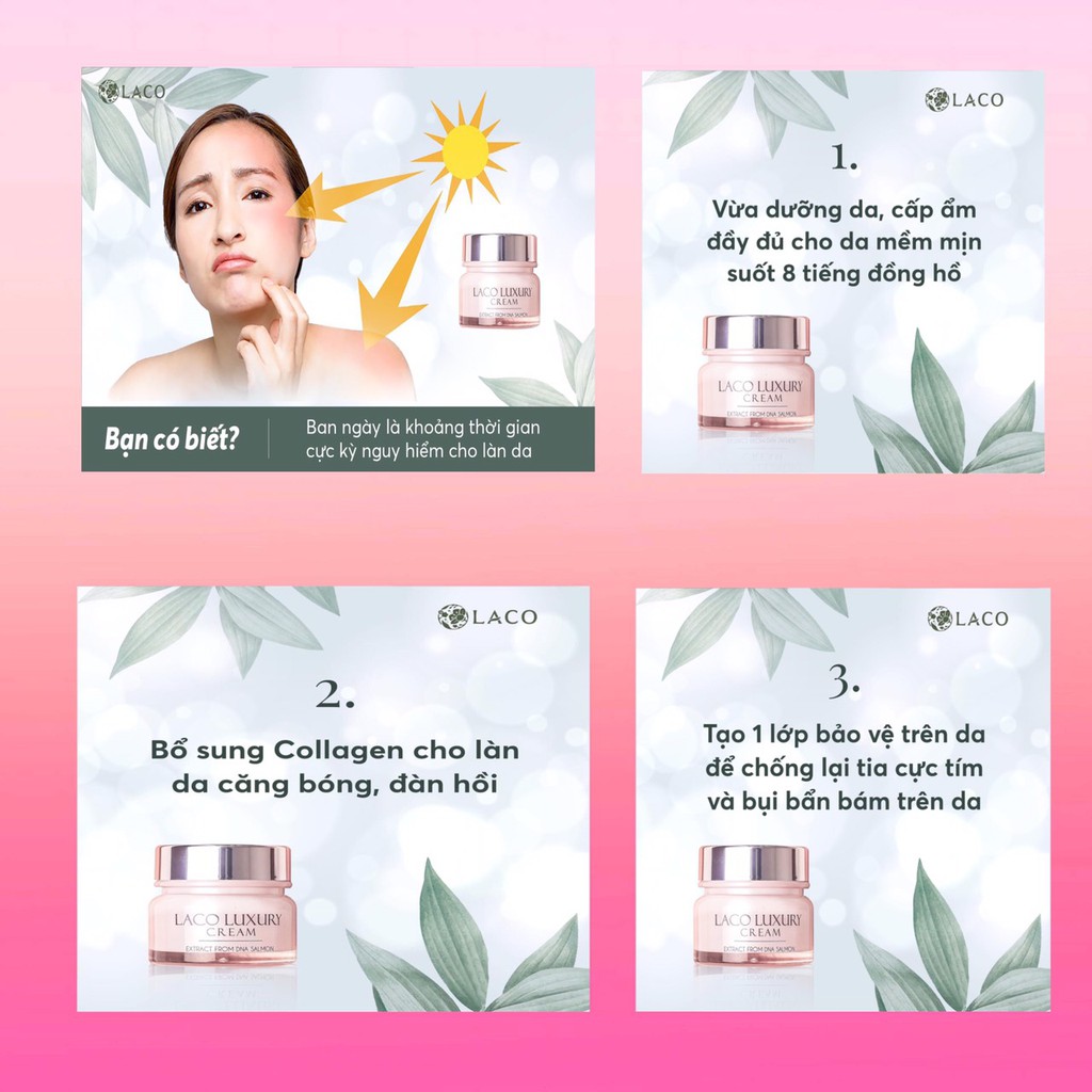 [XÃ HÀNG + QUÀ 30K] Kem dưỡng da ngày Laco Luxury Cream trắng da mờ nám chống nắng Amila KN01 tặng bông tẩy trang 30k | BigBuy360 - bigbuy360.vn